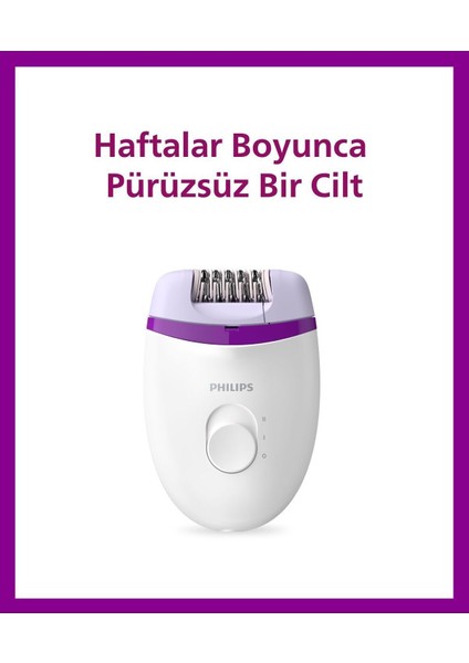 Kablolu Epilatör, Bacak Için, 2 Hız, Yıkanabilir Başlık, Beyaz Mor Renk