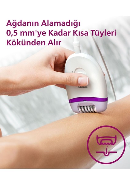 Kablolu Epilatör, Bacak Için, 2 Hız, Yıkanabilir Başlık, Beyaz Mor Renk fiyatları