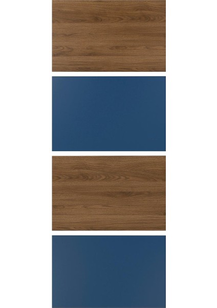 Sürgü kapak paneli, ceviz görünüm-mavi, 75x201 cm