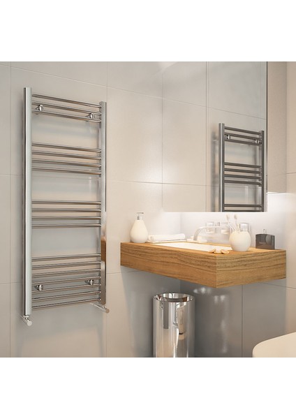 Nile Elektrikli Çelik Havlupan Krom 500 Watt On-Off Fişli Kit 120X60 cm