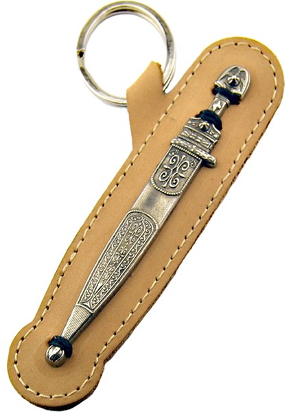 Çerkes Kaması Anahtarlık Gerçek Deri