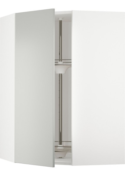 Köşe duvar dolabı, HAVSTORP açık gri-koyu gri, 68x100 cm, kiler raflı