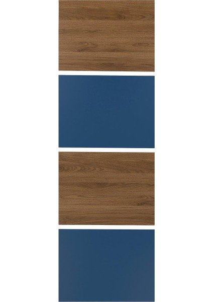 Sürgü kapak paneli, ceviz görünüm-mavi, 75x236 cm