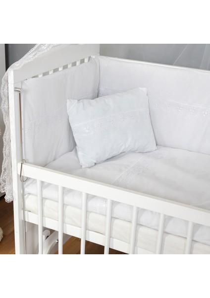 Ahşap Beşik Anne Yanı Beşik Sallanır Beşik Beyaz 60X120 Beyaz Güpür Uyku Seti Yatak Tekerlekli fiyatları