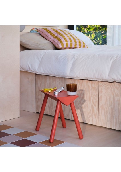 Ahşap Tabure, Turuncu-Kırmızı fiyatları