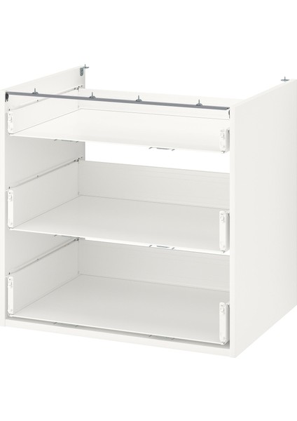 Çekmeceli alt dolap iskeleti, beyaz, 80x60x75 cm, 3 çekmeceli