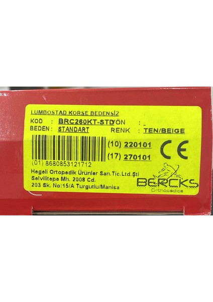 Orthopedics Lumbostad Korse 26CM fiyatları