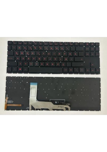 Nion Hp Omen 15-EK1014NT 4H230EA Uyumlu Notebook Klavye (Siyah-Kırmızı Işıklı Tr)