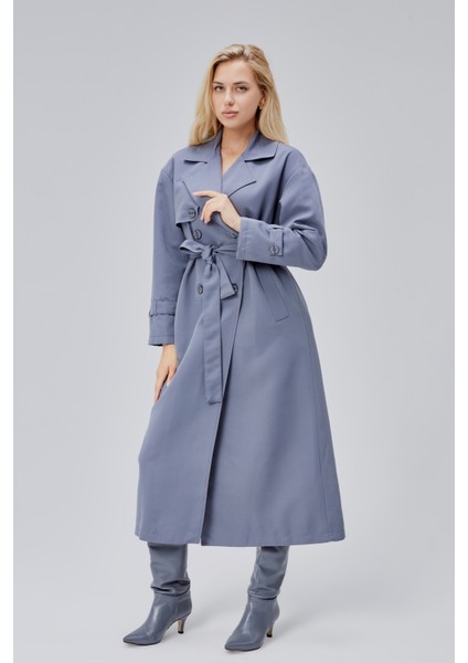 Gri Oversize Rüzgarlık Detaylı Trençkot fiyatları