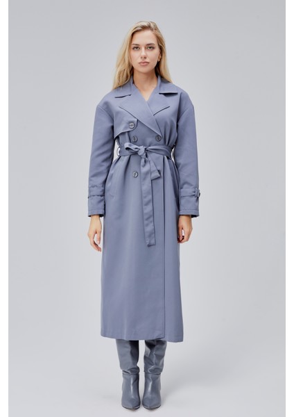 Gri Oversize Rüzgarlık Detaylı Trençkot fırsatları