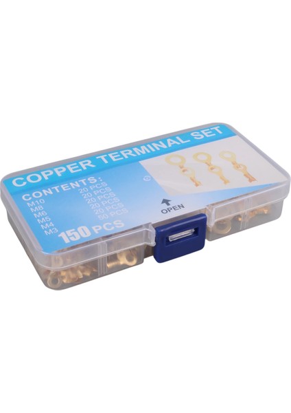 Yuvarlak Kablo Pabuç Seti - 150 Adet 6 Çeşit - Halka Kablo Ucu (M10-M8-M6-M5-M4-M3) - Yuvarlak Amfi Topraklama Terminali - 150 Adet fırsatları