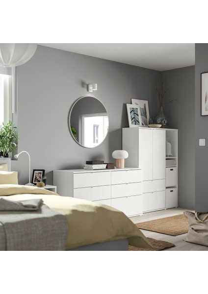 Dolap kombinasyonu, beyaz, 245x47x140 cm fiyatları