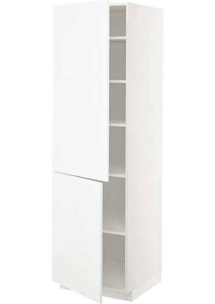 Mutfak boy dolabı, RINGHULT beyaz, 60x60x200 cm, 2 kapaklı ve 4 raflı