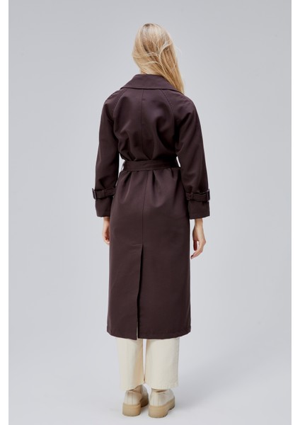 Acı Kahve Oversize Kuşaklı Trençkot fırsatları