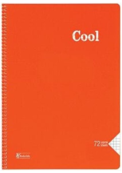 Cool A4 Spiralli Defter 72 Yaprak Kareli Farklı Renk Seçenekleriyle