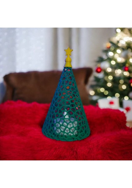 Ceresshop Yılbaşı Çam Ağacı Mumluk – Işıklı Dekoratif Tealight Yeşil modelleri