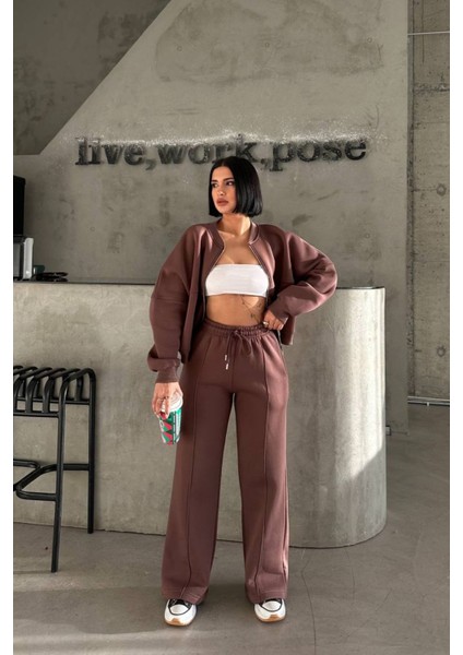 Kadın Şardonlu Üç Iplik Kışlık Eşofman Takımı fırsatları