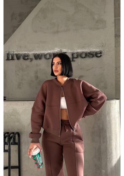 Kadın Şardonlu Üç Iplik Kışlık Eşofman Takımı indirimleri