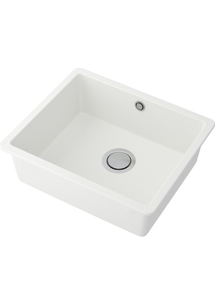 Tek gözlü eviye, beyaz, 56x46 cm