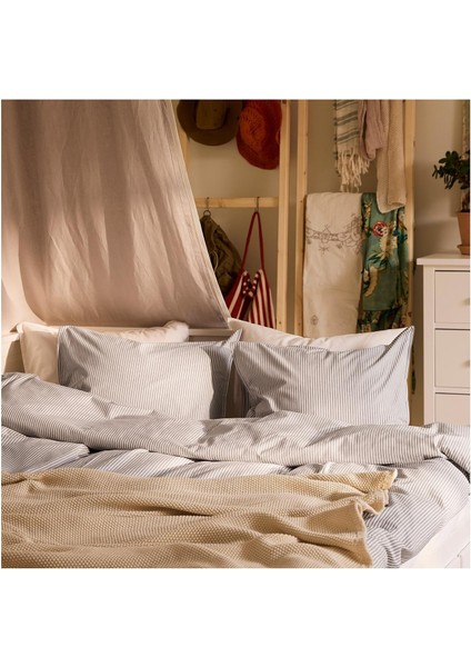 Çift kişilik nevresim seti, gri-beyaz, 240x220/50x60 cm modelleri