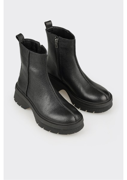 Siyah Deri Kadın Günlük Bot fiyatları