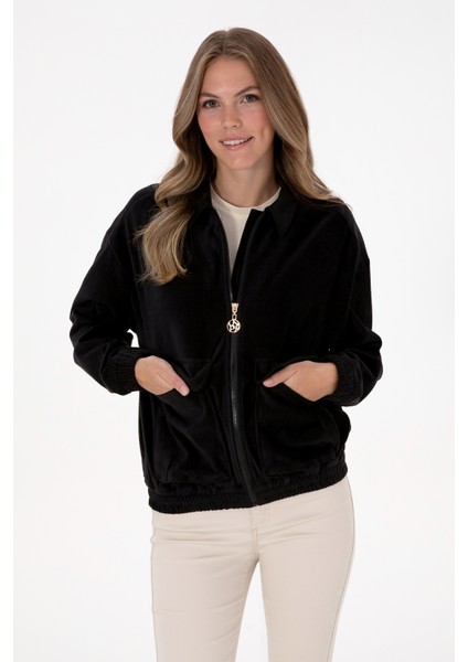 Kadın Siyah Dokuma Mont 50313095-VR046