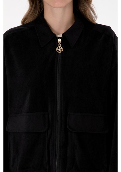 Kadın Siyah Dokuma Mont 50313095-VR046