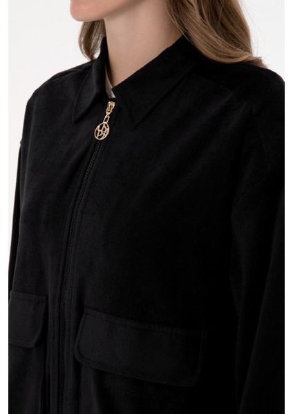 Kadın Siyah Dokuma Mont 50313095-VR046