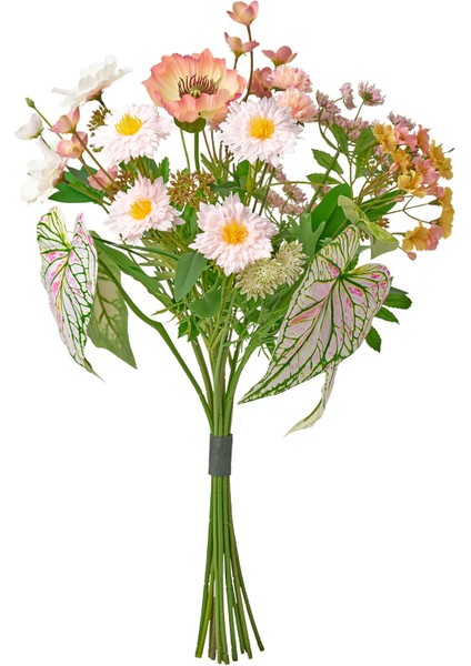 Yapay buket, pembe-beyaz, 60 cm, iç-dış mekan