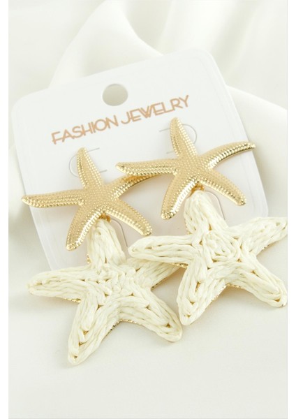 Msa-Shop Deniz Yıldızı Trend Metal Küpe-Sarı fiyatları