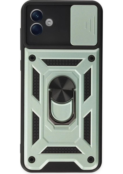 Samsung Galaxy A04 Kılıf Pars Lens Yüzüklü Silikon - Yeşil