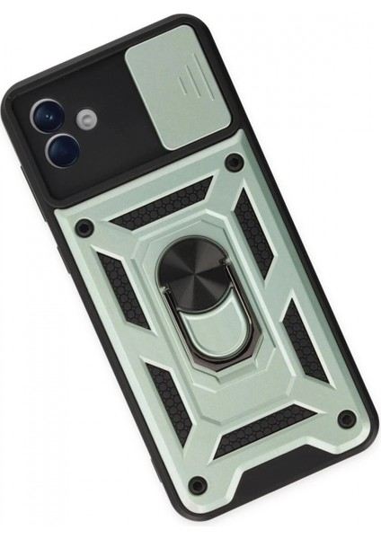 Samsung Galaxy A04 Kılıf Pars Lens Yüzüklü Silikon - Yeşil modelleri