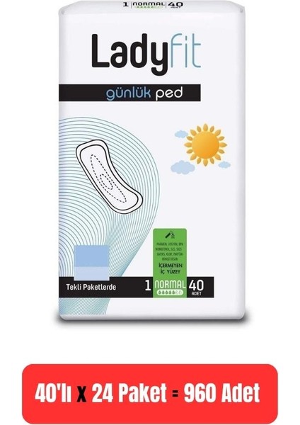 Lady Fit Günlük Ped No: 1 Normal 40 Lı x 24 Adet