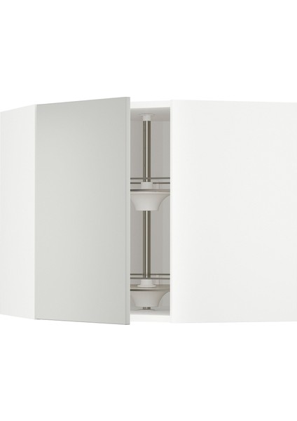 Köşe duvar dolabı, HAVSTORP açık gri-koyu gri, 68x60 cm, kiler raflı