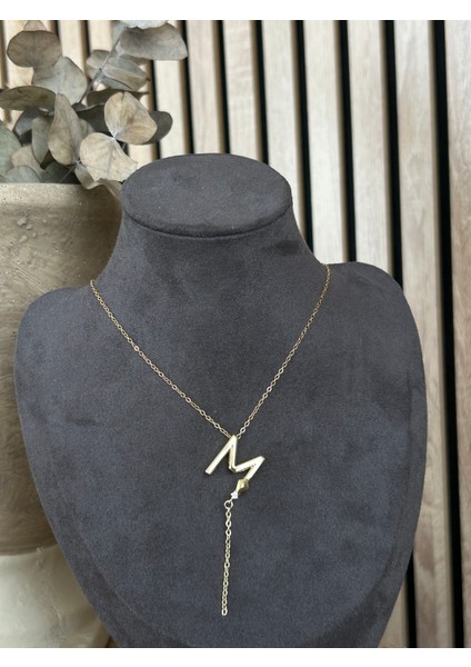 M Harfli Çelik Kolye