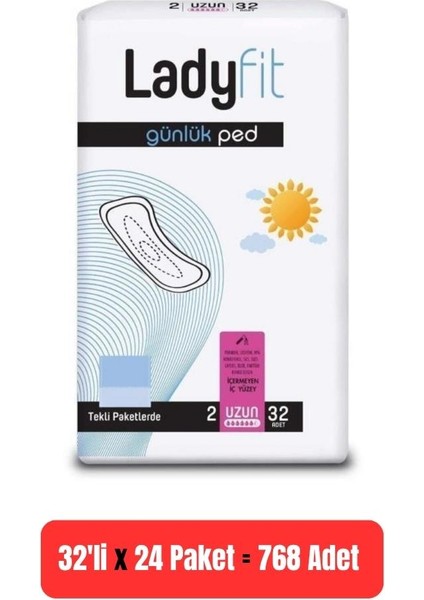 Lady Fit Günlük Ped No: 2 Uzun 32 Lı x 24 Adet
