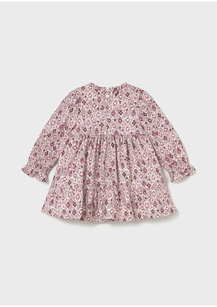 Kız Bebek Elbise (1-4 Yaş) – Pembe Renk, Çiçek Desenli, Pamuk Astarlı Uzun Kollu Elbise fiyatları