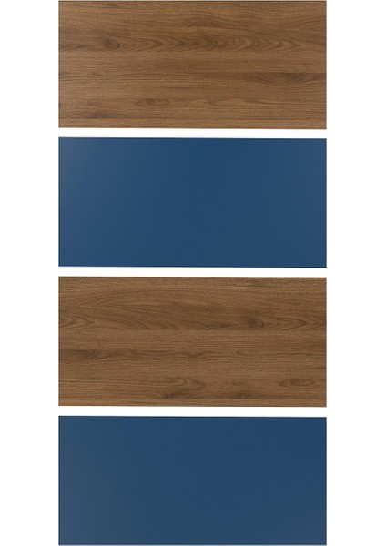 Sürgü kapak paneli, ceviz görünüm-mavi, 100x201 cm