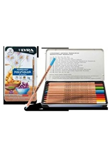 Rembrandt Polycolor 12 Parça Boya Kalemi Metal Kutu İçinde Sanat İçin Uygun Renkler fiyatları