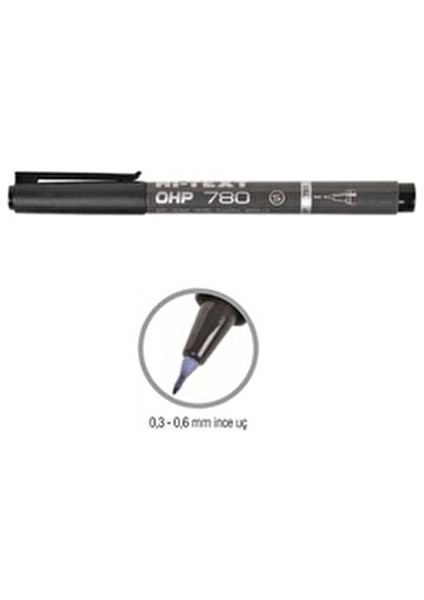 Asetat Kalemi 780Ss Siyah 1 Adet Kalıcı Mürekkep ile Her Yüzeye Uygun fiyatları