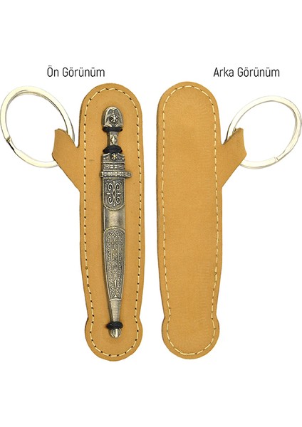 Çerkes Kaması Anahtarlık Gerçek Deri