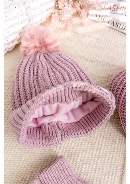 Ponponlu 9-15 Yaş Kız Çocuk Atkı Bere Eldiven Takımı fırsatları