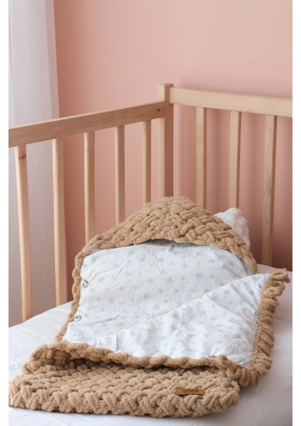 Peluş 3’lü SET Battaniye-Portbebe-Panduf 100x100cm Kahverengi Unisex Yumuşak Yatak Kundak OEKO TEX Sertifika modelleri