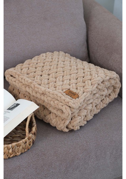 Peluş 3’lü SET Battaniye-Portbebe-Panduf 100x100cm Kahverengi Unisex Yumuşak Yatak Kundak OEKO TEX Sertifika