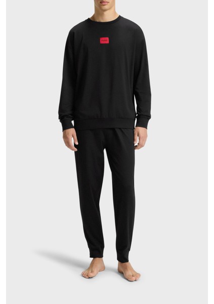 Pamuklu Regular Fit Uzun Kollu Logolu Pijama Takımı Erkek Pijama Takımı 50549188 001