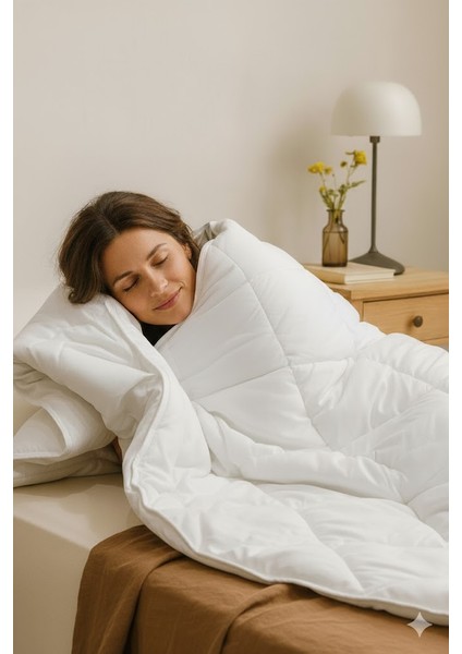 Havena Dolgun Microfiber Yorgan - Beyaz