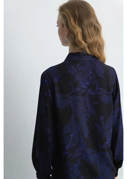 Anka Koleksiyonu Desenli Bluz - Lacivert indirimleri