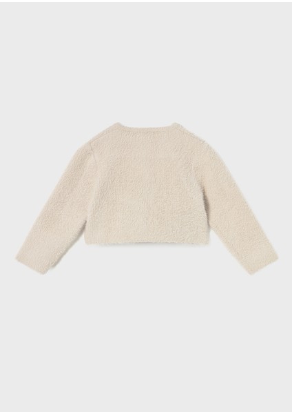 1-4 Yaş Kız Bebek Bej Renkli Tüylü Düğmeli Uzun Kollu Hırka fiyatları