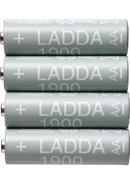Ladda Şarj Edilebilir Pil Yeşil Beyaz Hr6 Aa 1.2V 4 Adet Pil Kapasitesi 1900 Mah