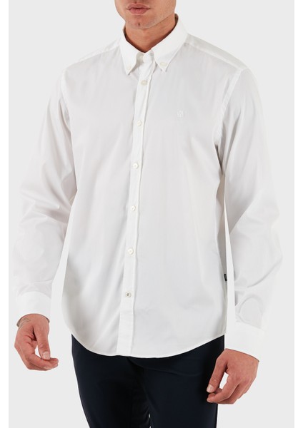 Pamuklu Slim Fit Düğmeli Yaka Uzun Kollu Gömlek Erkek Gömlek 50545227 100